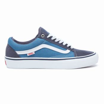 Férfi Vans Old Skool Pro Deszkás Cipő VA7253840 Sötétkék/Fehér